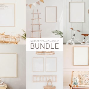 Nursery Frame Mockup Bundle: Modern Wall Art Mockups (Digital Download)