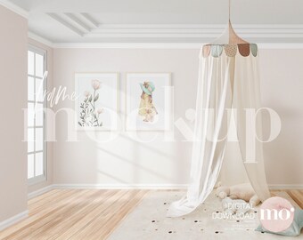 Nursery Mockup: Set of 2 Light Wood Frames (Digital Download)