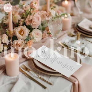 Mockup di menu di nozze, Mockup di carte in stile elegante, Mockup di carte in stile elegante, Mockup di carte 4x9