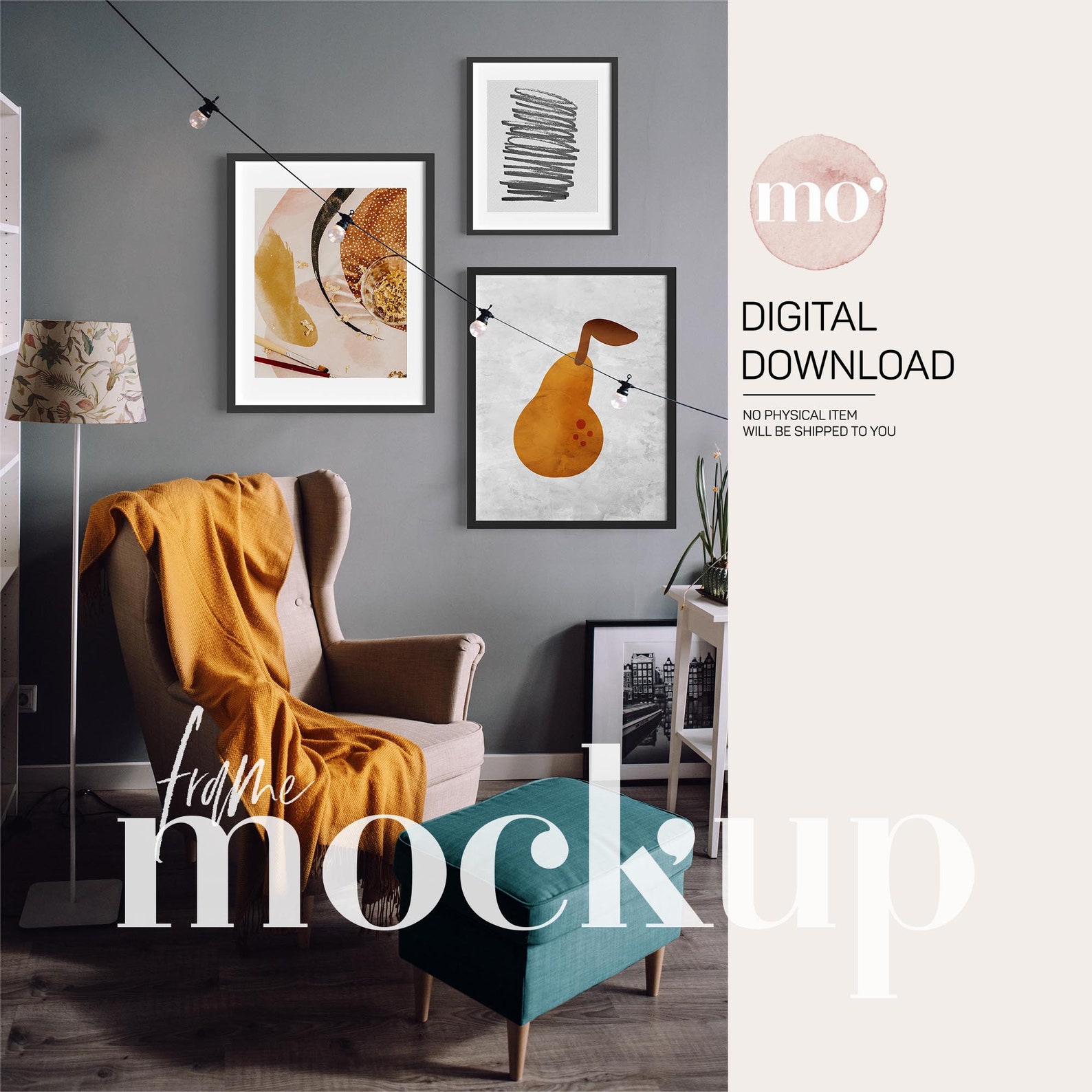 Set of 3 Black Frames Mockup 4x5 Ratio Boho Gallery Wall Etsy