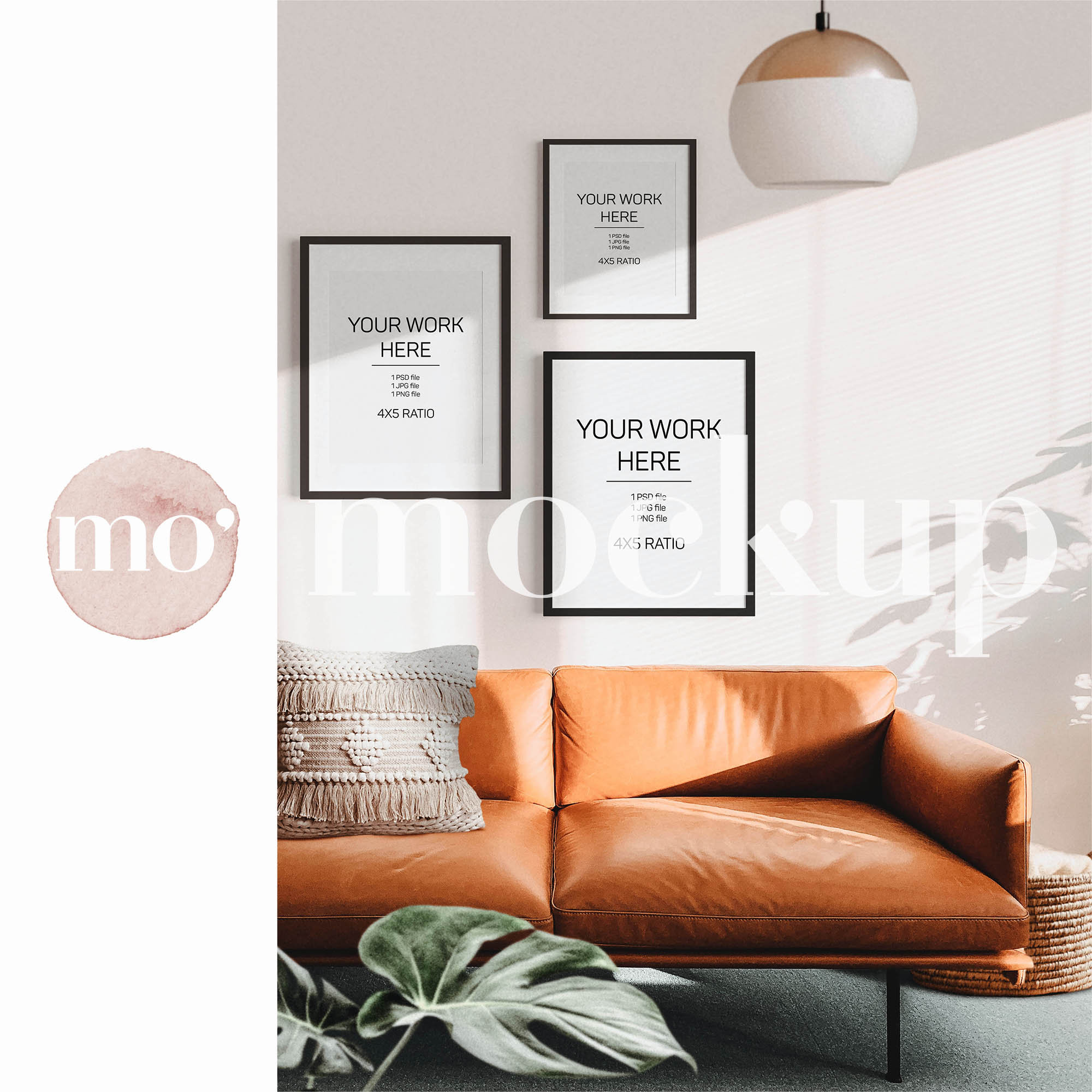 Set of 3 Black Frames Mockup 4x5 Ratio Boho Gallery Wall Etsy