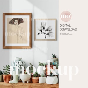 Two Frames Mockup: 4x5 Ratio, Boho Artwork (Digital Download)