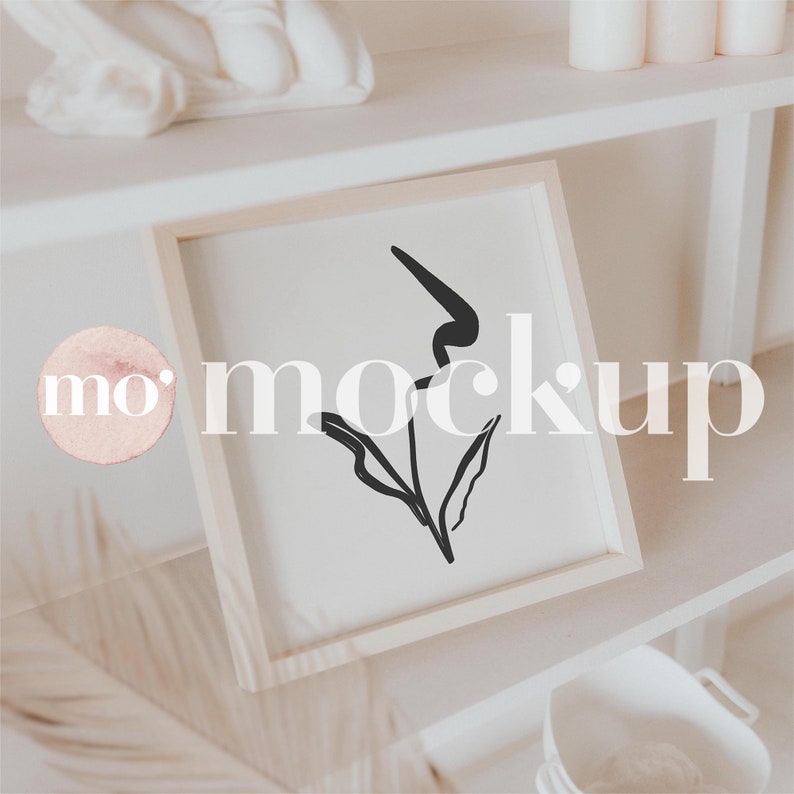 Light Frame Artwork Mockup Modern Mockup Minimalist Etsy