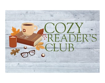 Descarga digital de sublimación de imágenes prediseñadas de Cozy Reader Club PNG para amantes de los libros, diseños de lectura otoñal