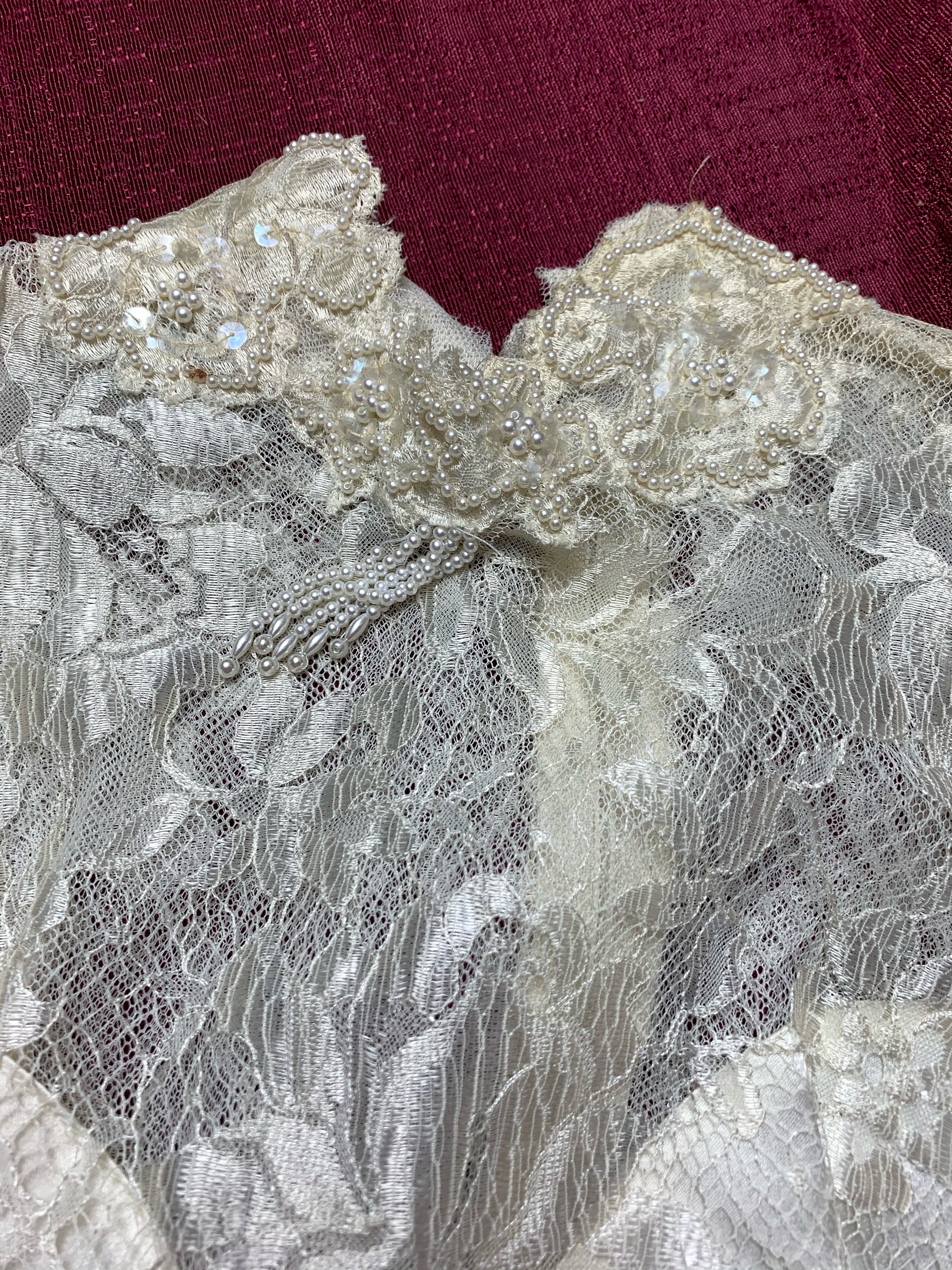 Vintage 1980s High Neck Lace High Low Skirt Peplum Wedding - Etsy