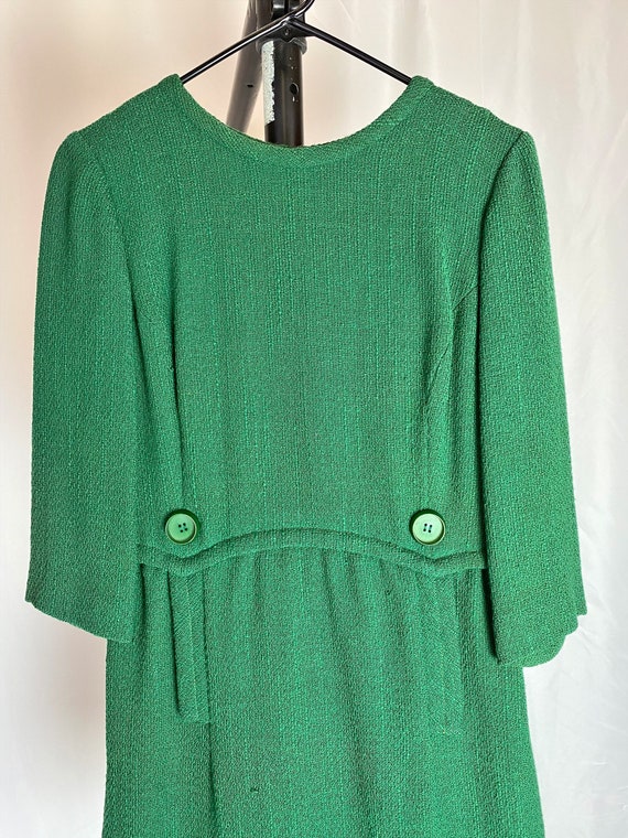 Vintage Ole Borden Green Dress Midi Rembrandt But… - image 2