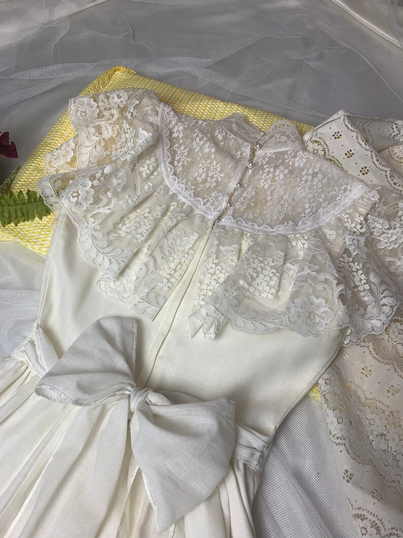Vintage Gunne Sax Victorian Lace Prairie Wedding Bridal Dress White ...