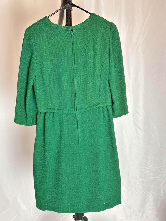 Vintage Ole Borden Green Dress Midi Rembrandt But… - image 5