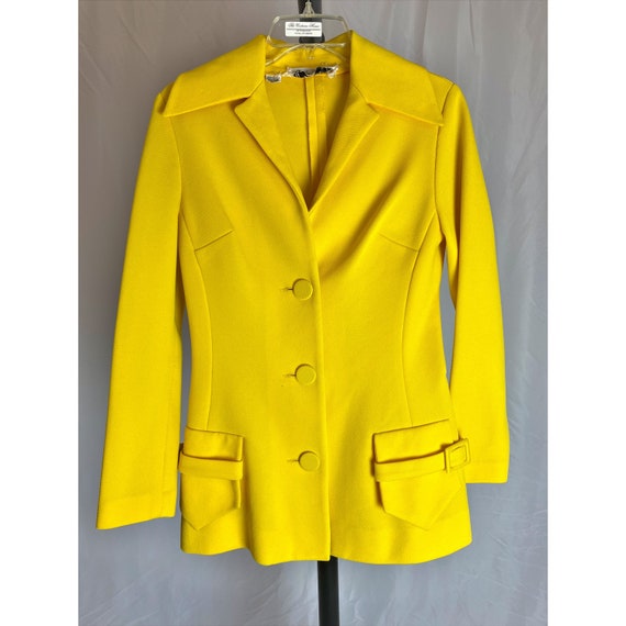 1960s Bright Yellow Jacket Mod Paula Brooks Origi… - image 1