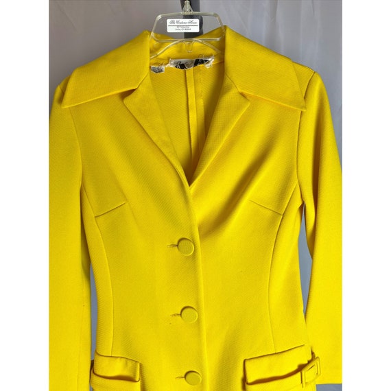 1960s Bright Yellow Jacket Mod Paula Brooks Origi… - image 2