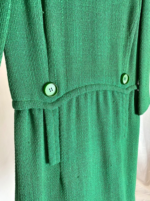Vintage Ole Borden Green Dress Midi Rembrandt But… - image 4