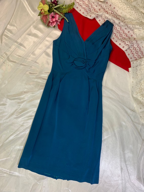 Vintage 1960s Blue Cocktail Dress by Sue Leslie - image 1