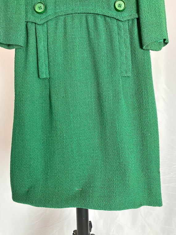 Vintage Ole Borden Green Dress Midi Rembrandt But… - image 3