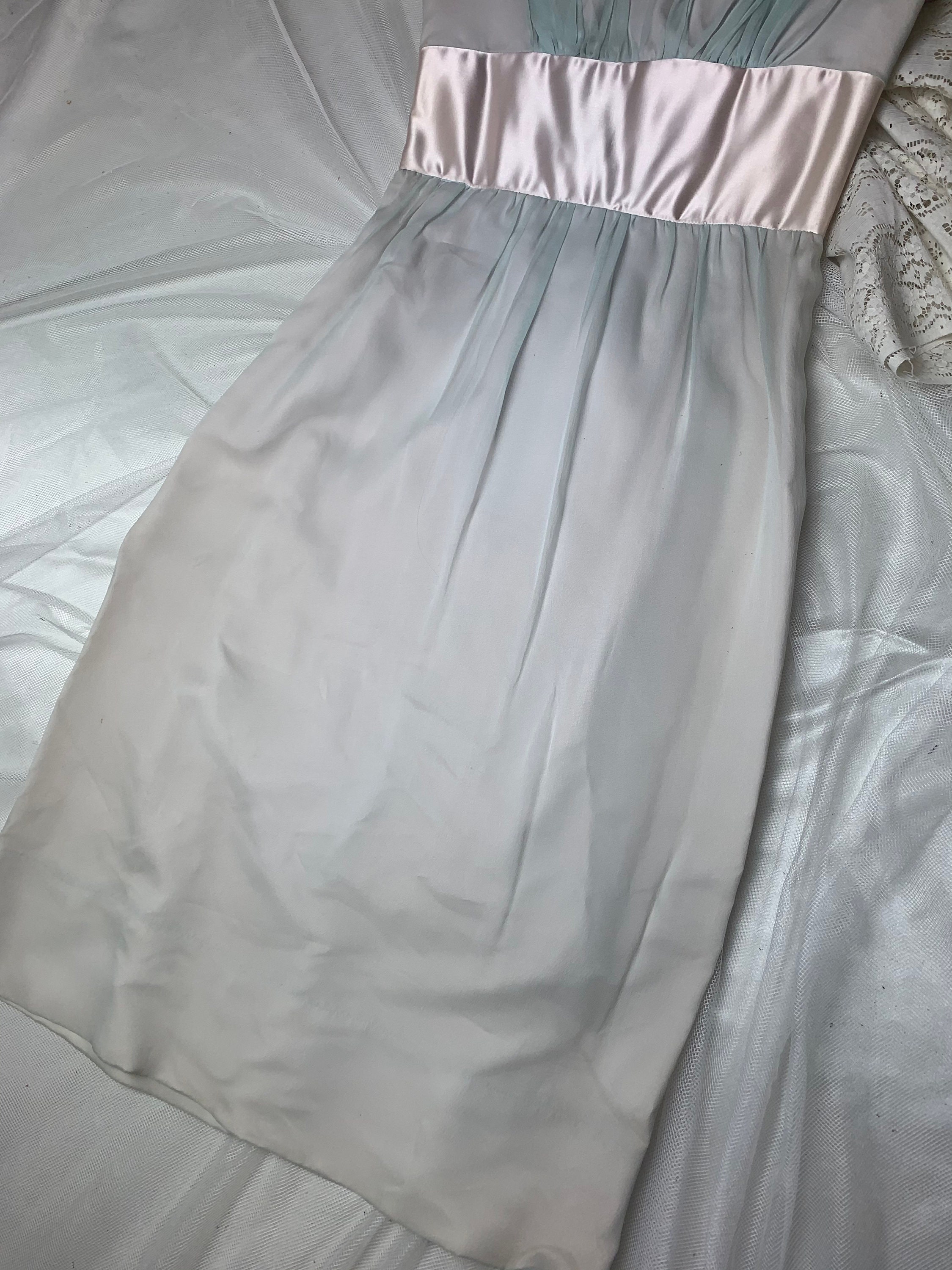 Vintage 1950s Harry Keiser Pencil Skirt Prom Dress Sheer Blue | Etsy