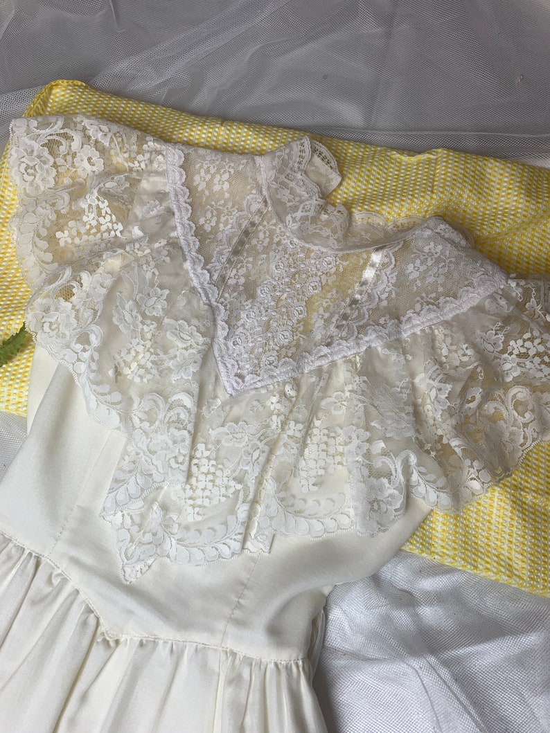 Vintage Gunne Sax Victorian Lace Prairie Wedding Bridal Dress White ...
