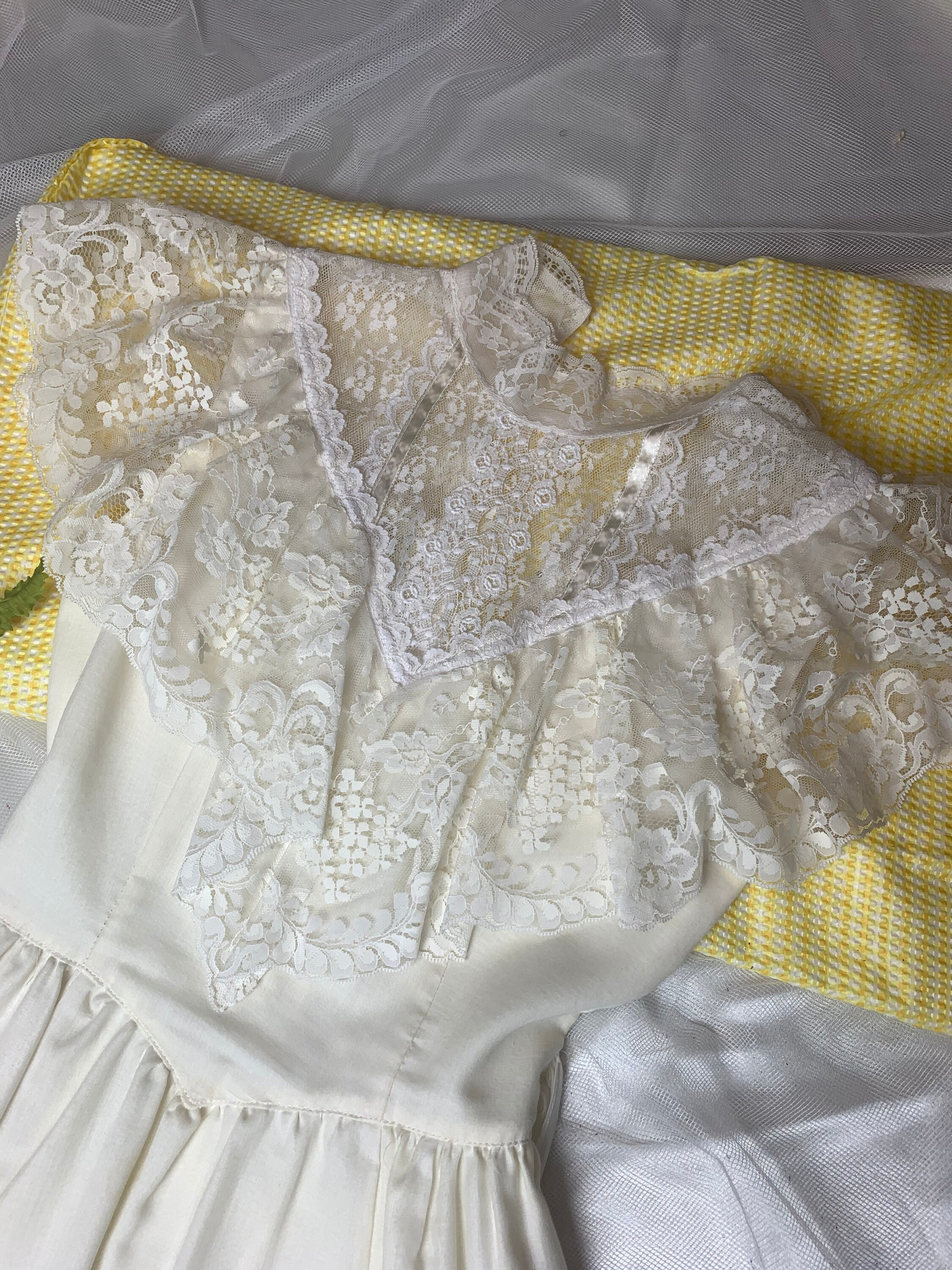 Vintage Gunne Sax Victorian Lace Prairie Wedding Bridal Dress White ...