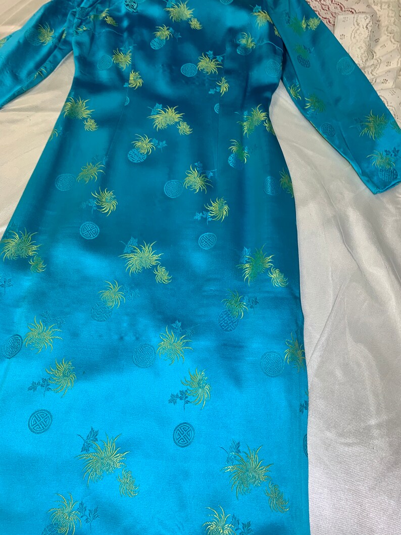 Vintage Blue Asian Dress Cheongsam by Imperial Fashion Etsy