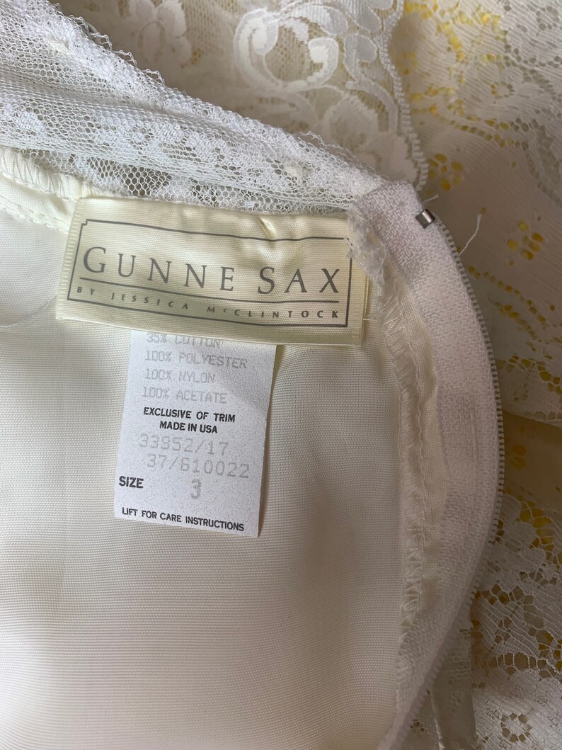 Vintage Gunne Sax Victorian Lace Prairie Wedding Bridal Dress White ...