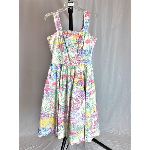 80s Floral Dress Pastel Susan Lane Country Elegan… - image 1