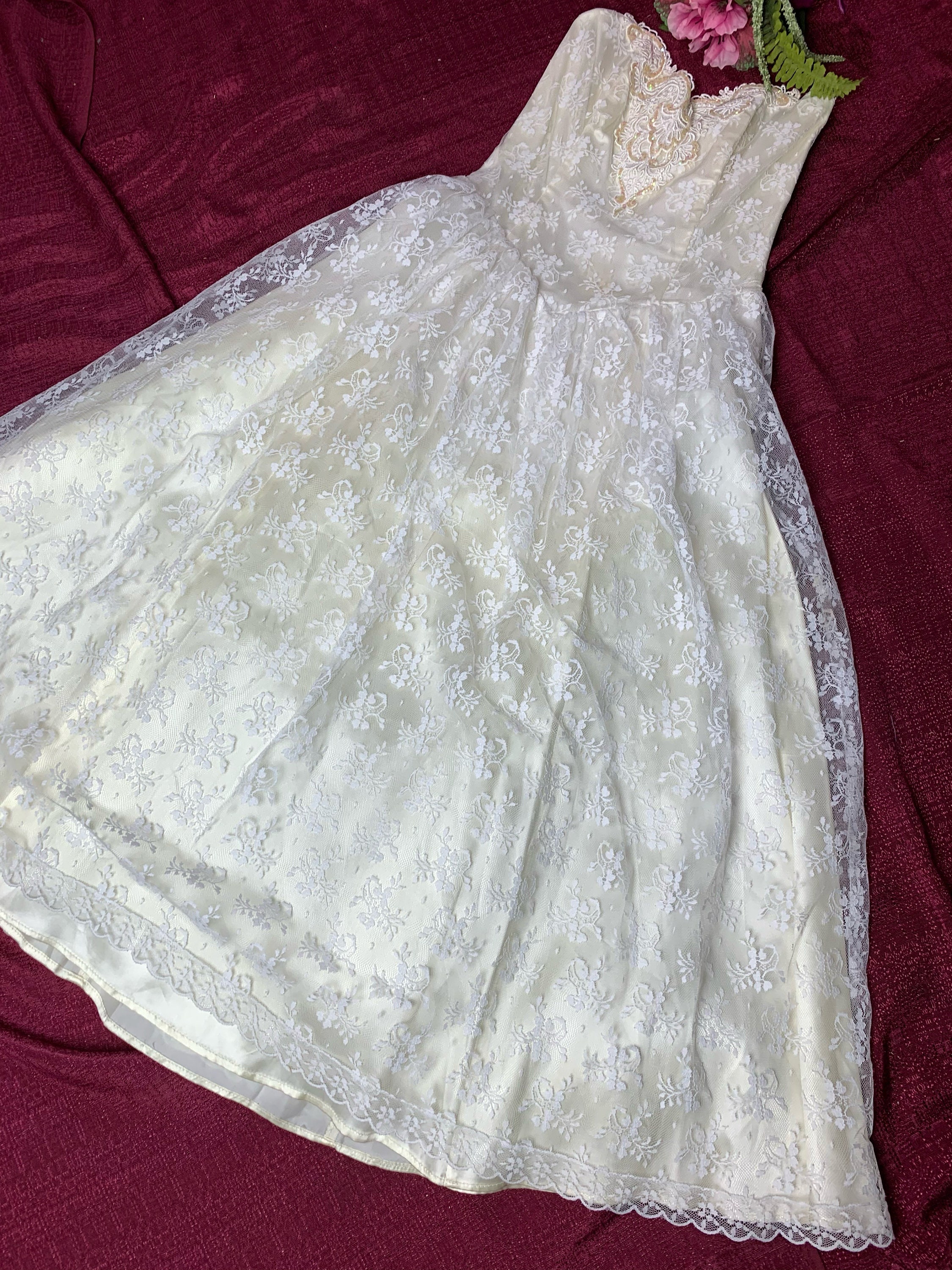 Vintage 1980s Scott McClintock Gunne Sax Strapless Lace Bridal | Etsy