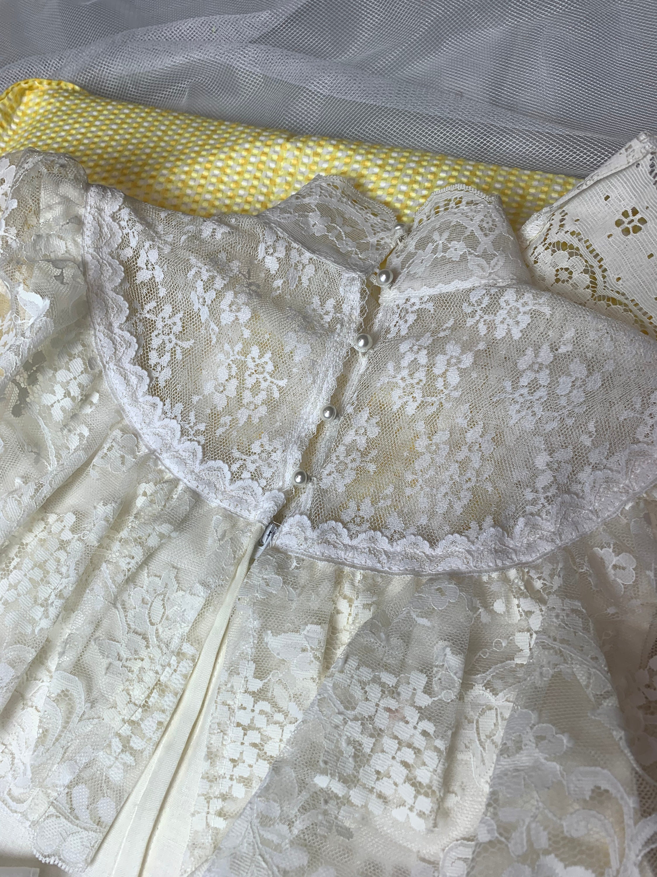 Vintage Gunne Sax Victorian Lace Prairie Wedding Bridal Dress White ...