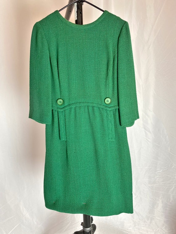 Vintage Ole Borden Green Dress Midi Rembrandt But… - image 1