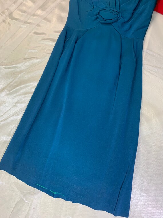 Vintage 1960s Blue Cocktail Dress by Sue Leslie - image 3