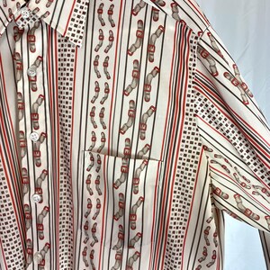 70s Button Down Buckle Print Novelty Long Sleeve Abstract Eclectic Unisex Vintage Kingsport image 3