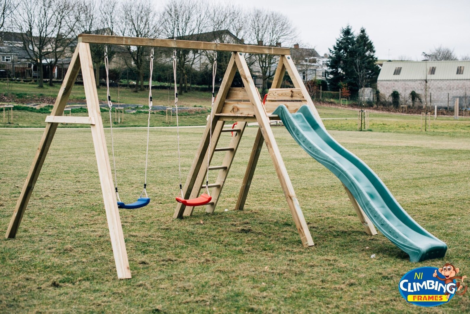 Swing Set with Slide Steps and Platform Francisco Etsy