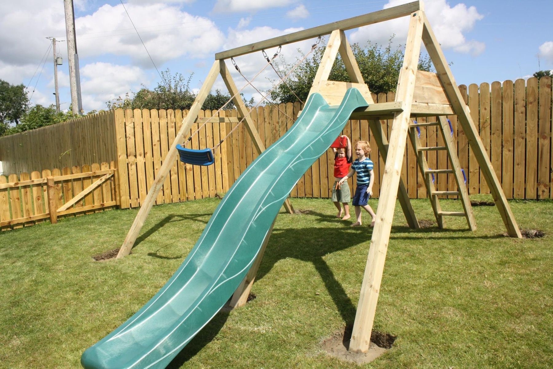 Swing Set with Slide Steps and Platform Francisco Etsy