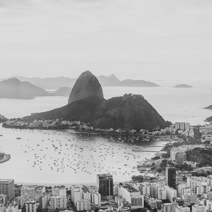 Bellas Artes en blanco y negro de Río de Janeiro, Skyline imprimible, Bellas Líneas Art, Arte Minimalista, Arte de Línea Moderna, Cartel, Arte de pared impresa