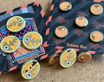 SALMON RUN Enamel Pins Badges