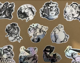 BOSS Salmonid STICKER SET (11 pcs) Splatoon vinyl holographic stickers