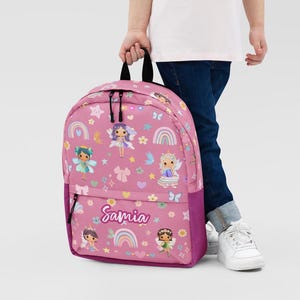 Girls personalized Fairies Backpack, Back to school custom name backpack