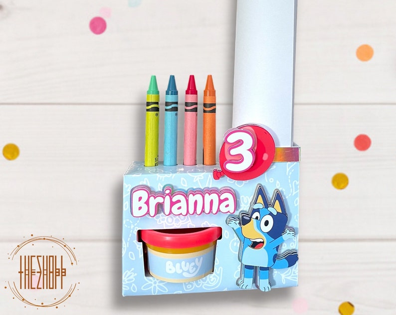 Blue play doh favor boxes Blue party favors Blue birthday girl Blue party decor Bingo Party Favor Blue Dog Theme
