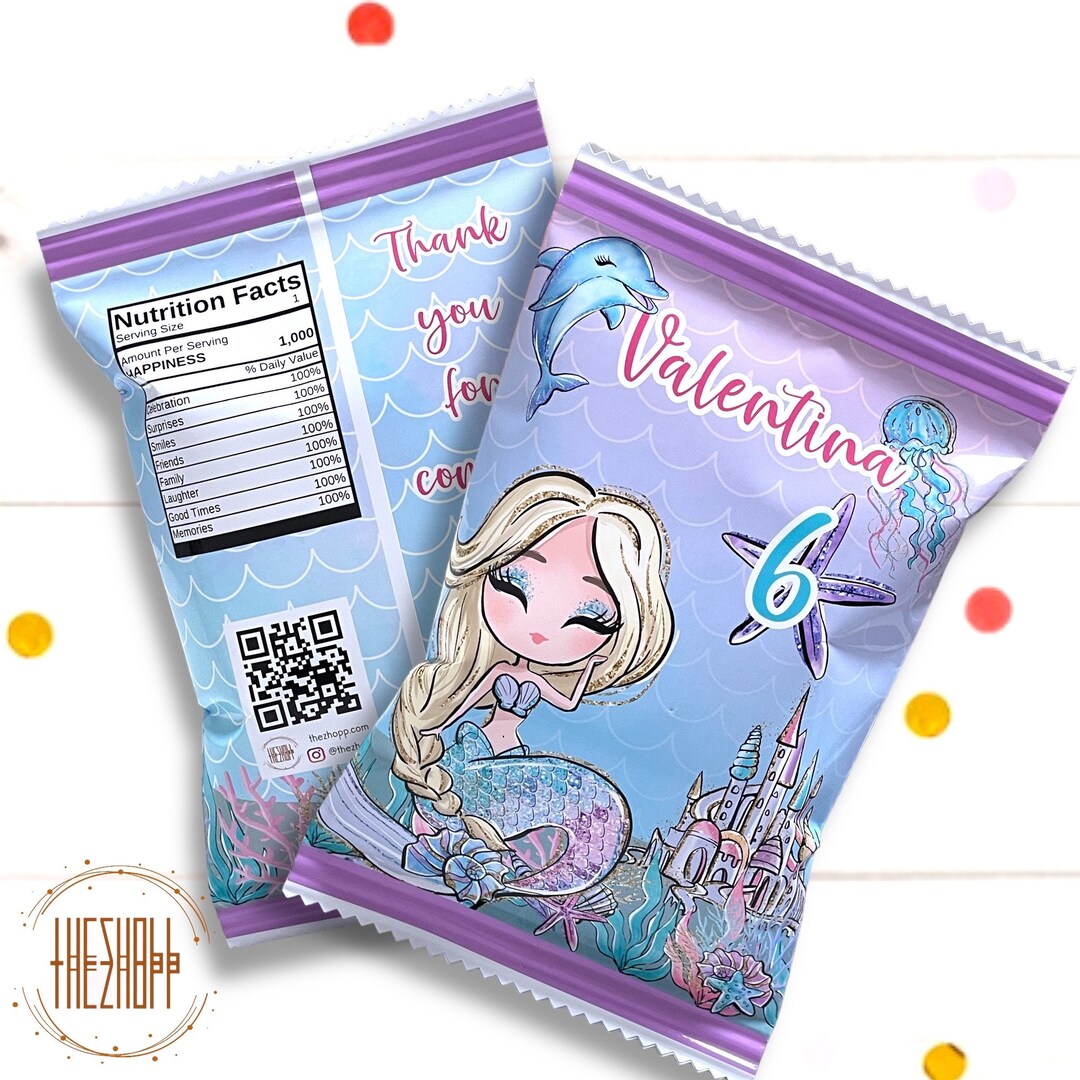 Mermaid Chip Bags | Little Mermaid Party Favors | Under the Sea ...