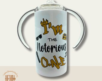 Personalized Tumbler Sippy Cup | Stainless Steel Insulated Tumbler Kid | Custom Water Bottler | Toddler Tumbler | Notorious One Party Theme