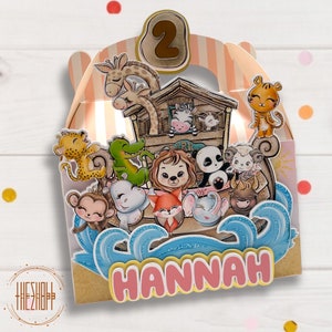 Cute Animals favor boxes | Noah Ark Party favors | Animals birthday | Baptism decor | Baptism Party Favor | Religious Noah Ark Theme