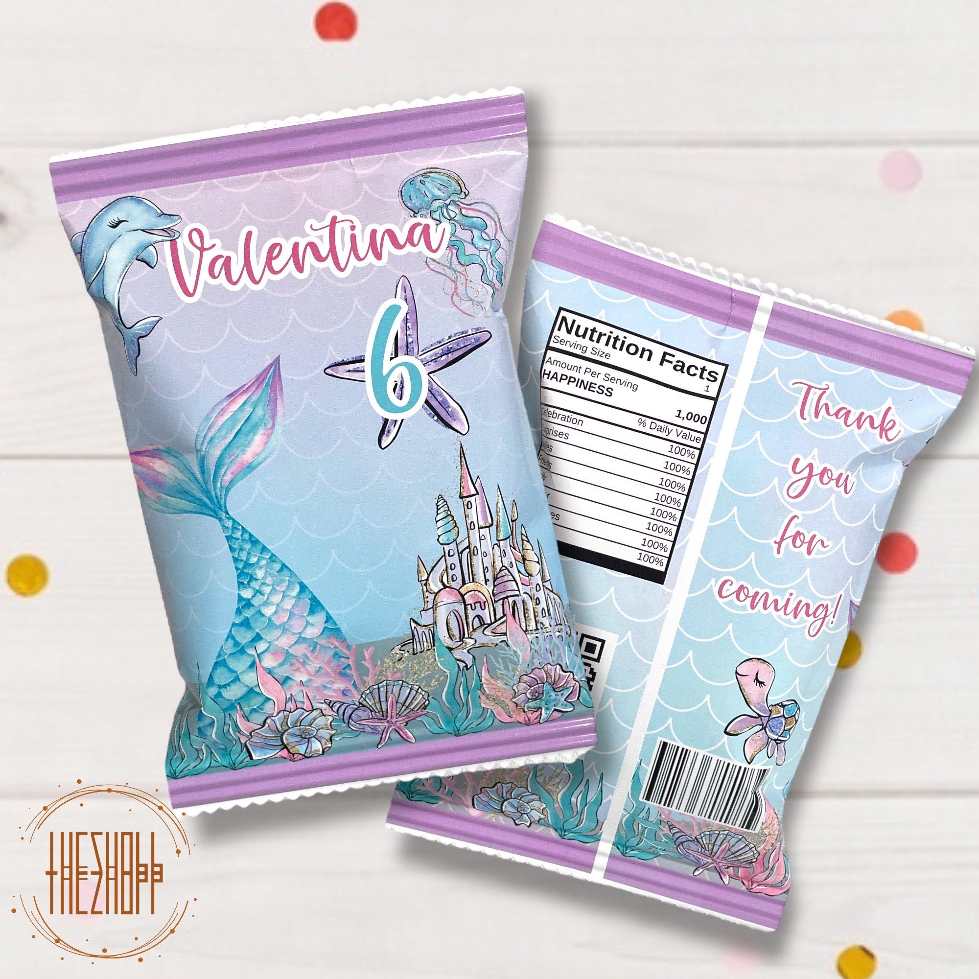 Mermaid Party Chip Bag | Mermaid Birthday Party Favor | Under the Sea ...