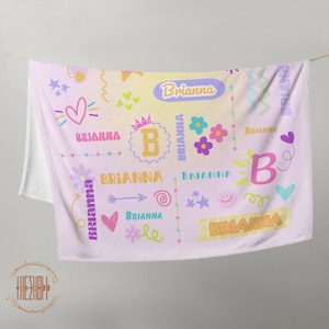 Personalized Custom Name Blanket | Christmas Gift | Baby & Kids Throw Blanket | Custom PreSchool Throw Blanket | Name Blanket