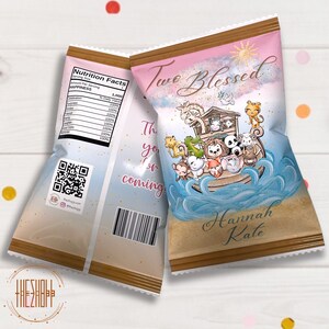 Cute Animals chip bags | Noah Ark party favors | second birthday |  Baprtism party decor | Animals Ark Party Favor | Baptism Noah Ark Theme