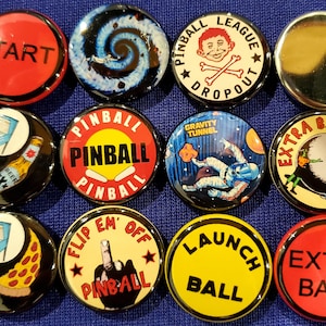 Pinball Button Collection 1, bally, Williams, stern, blackhole, mad magazine, Alfred e Neuman by Ba Ba Buttons