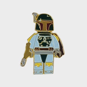 LEGO MANDALORIAN, enamel pin, lego man, star wars, grogu, minifigure, by Ba Ba Buttons