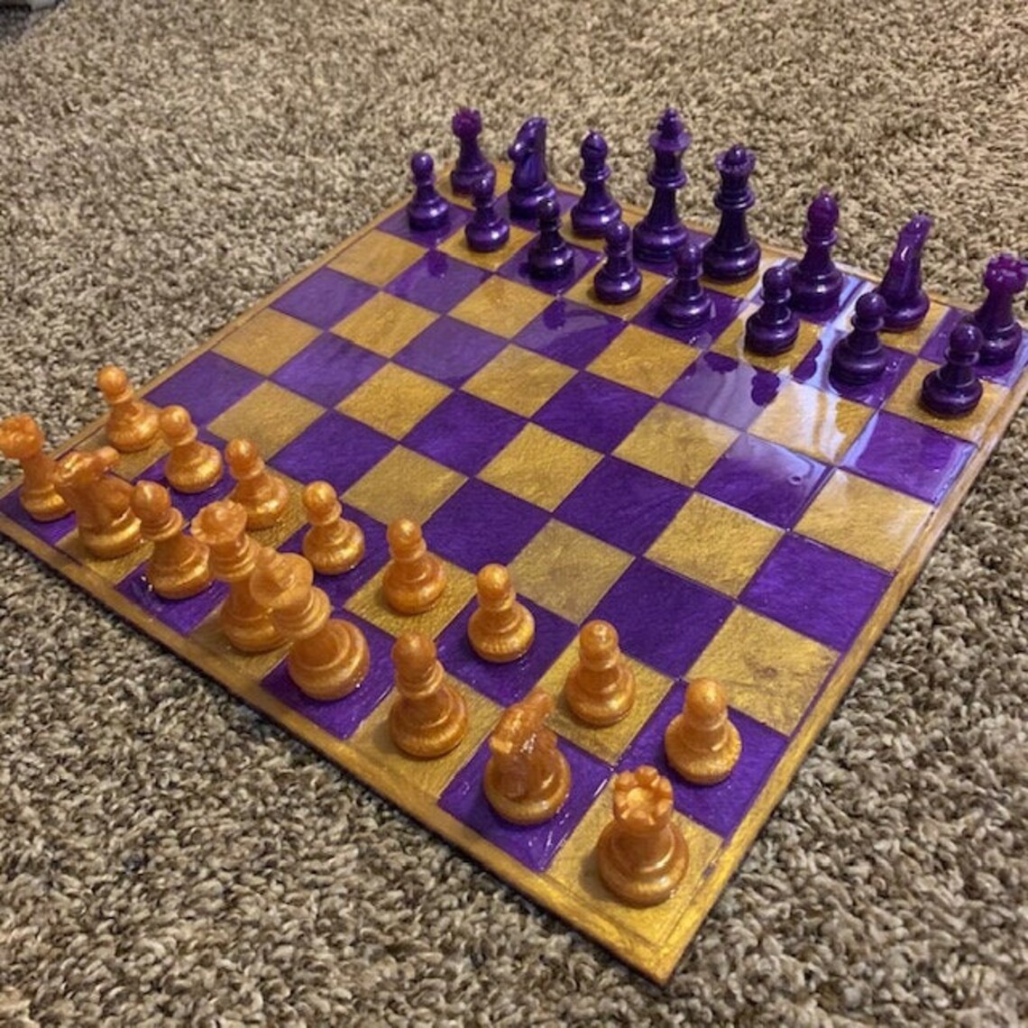 Royal Purple & Gold Chess Set | Etsy