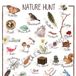 Printable Nature Hunt for Preschoolers and Kids - Great outdoor activity