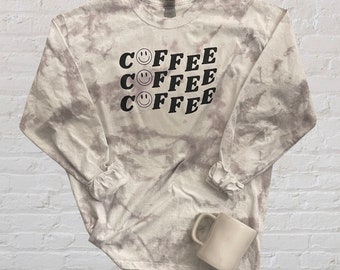 VISHTEA All I Need is Coffee & Mascara Long-Sleeve Coffee Lover Flowy Shirt VISHTEA All I Need is Coffee & Mascara Long-Sleeve Coffee Lover Flowy Shirt
