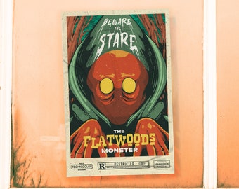 Plakat artystyczny Flatwoods Monster Cryptid 11" x 17"
