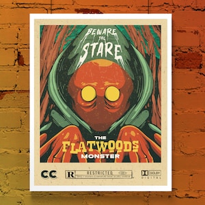 Flatwoods Monster Pop Art Cryptid Print 8&quot; x 10&quot;