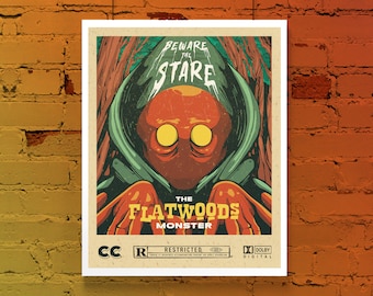 Flatwoods Monster Pop Art Cryptid Print 8" x 10"