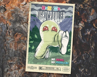 Plakat artystyczny Fresno Nightcrawler Cryptid 11" x 17"